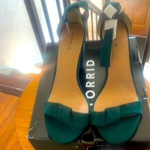 11.5 torrid  emerald green heels new